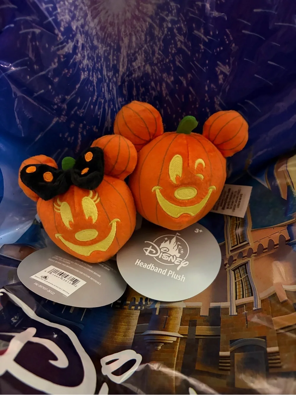 Disney Pumpkin Minnie and Mickey Plush Headband Pair create your own headband